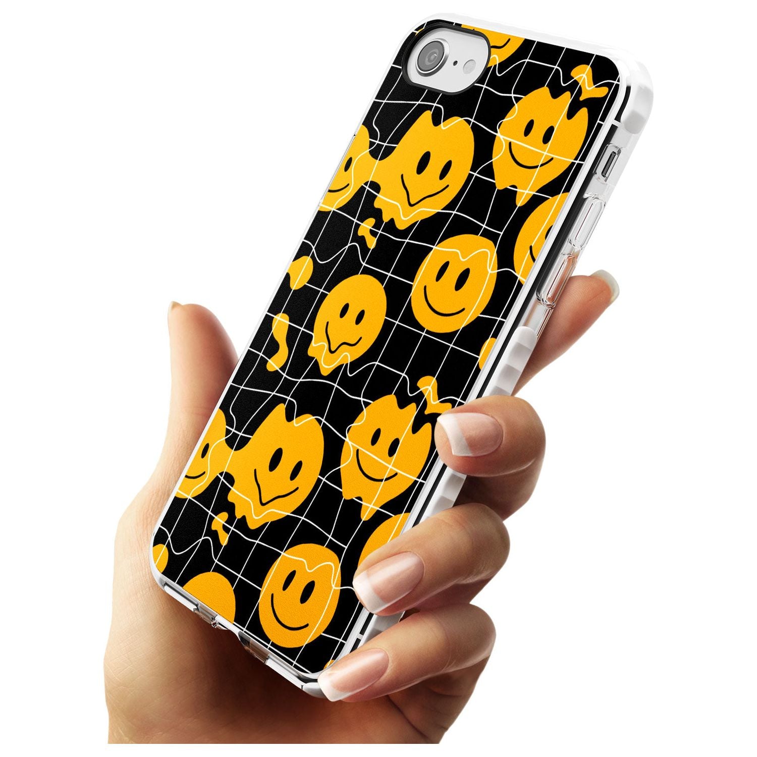 Acid Face Grid Pattern Impact Phone Case for iPhone SE 8 7 Plus