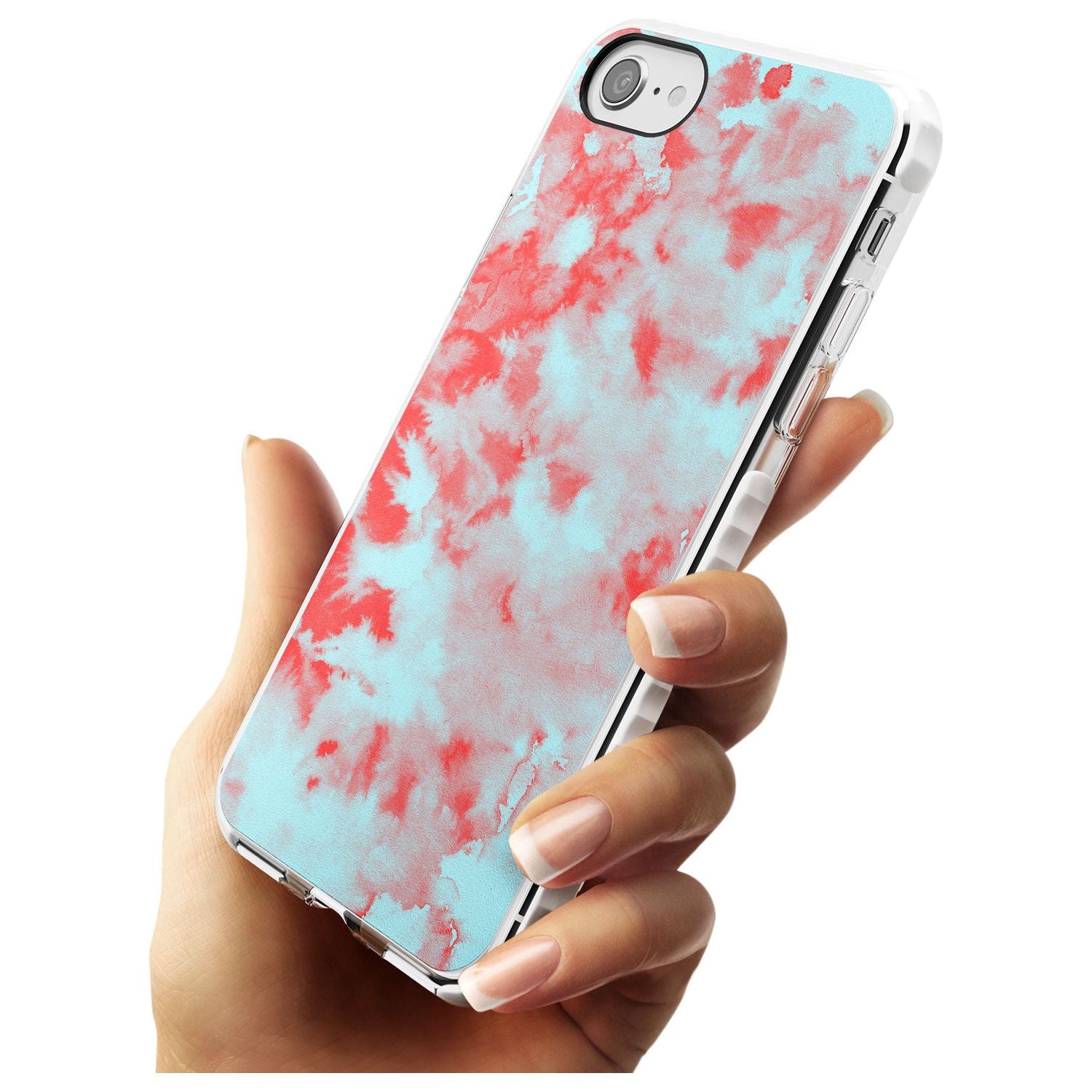 Red & Blue Acid Wash Tie-Dye Pattern Impact Phone Case for iPhone SE 8 7 Plus