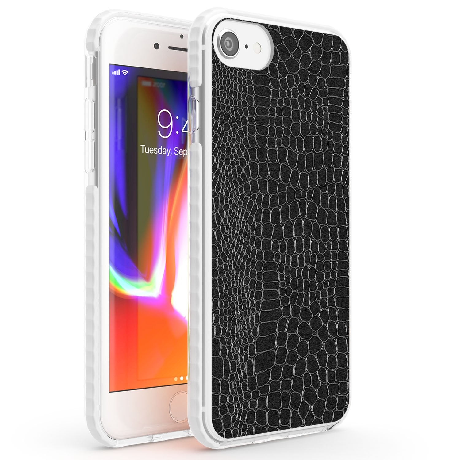 Black Snakeskin Phone Case iPhone 7/8 / Impact Case,iPhone SE / Impact Case Blanc Space