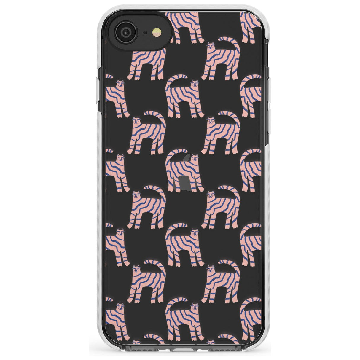 Pink and Blue Cat Pattern Impact Phone Case for iPhone SE 8 7 Plus