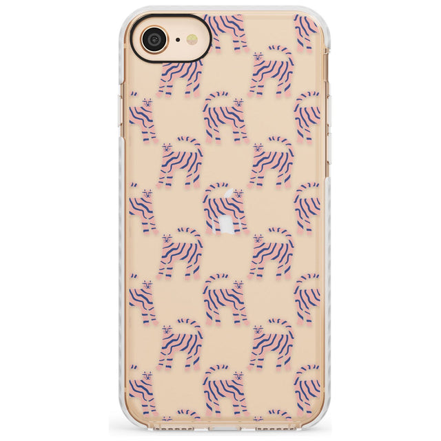 Pink and Blue Cat Pattern Impact Phone Case for iPhone SE 8 7 Plus