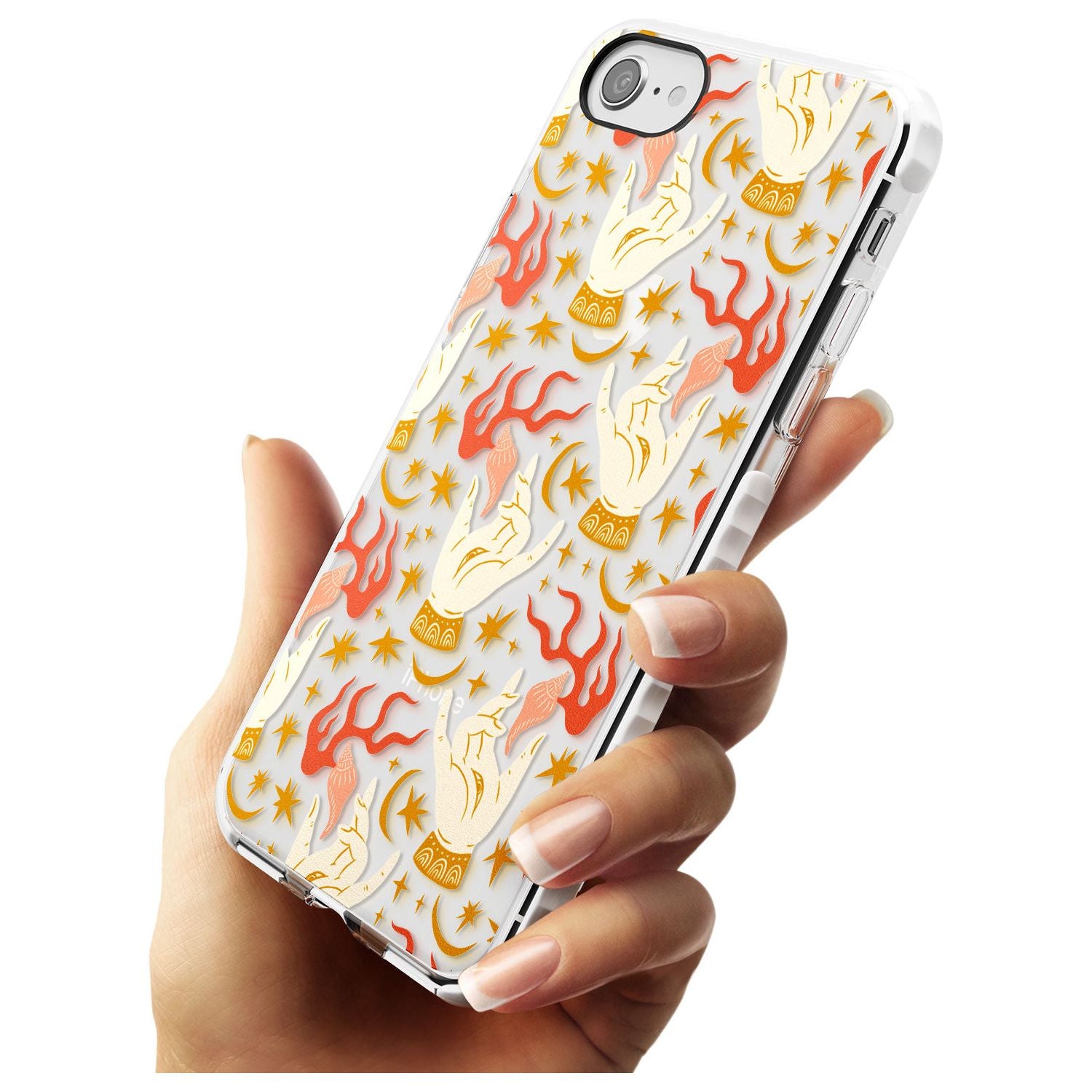 Hand Watcher Pattern Impact Phone Case for iPhone SE 8 7 Plus