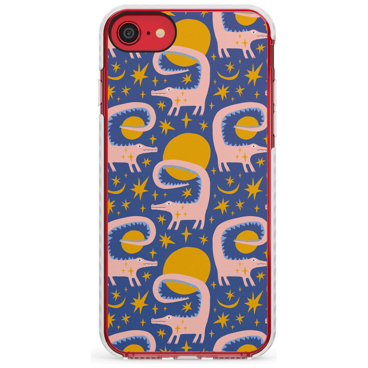 Sun Croc Pattern Impact Phone Case for iPhone SE 8 7 Plus