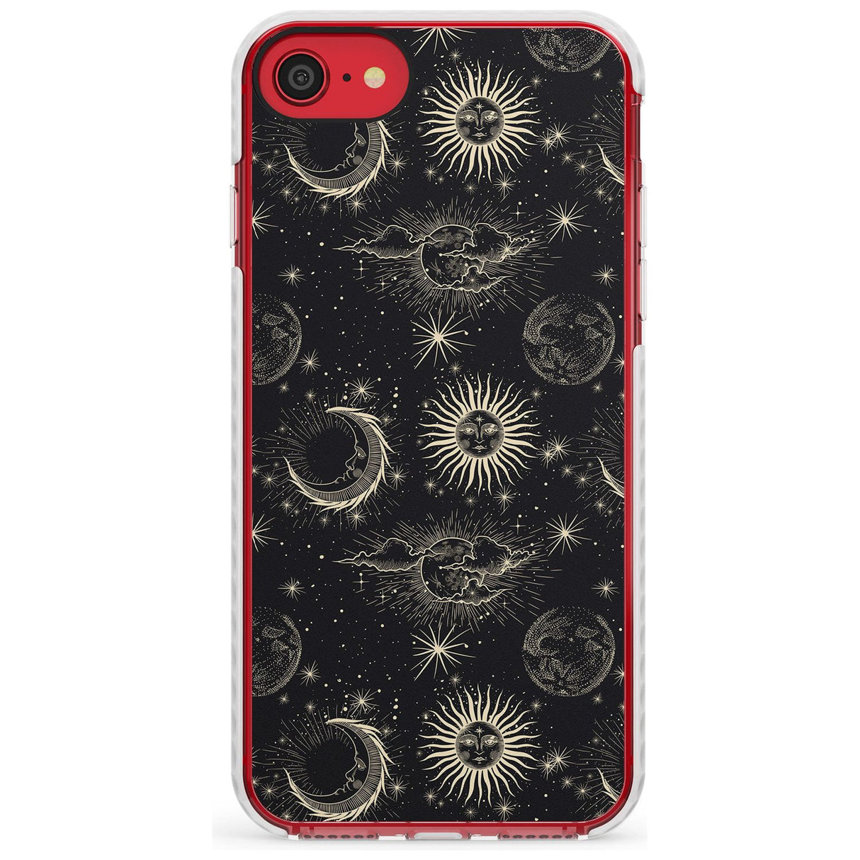 Large Suns, Moons & Clouds Slim TPU Phone Case for iPhone SE 8 7 Plus