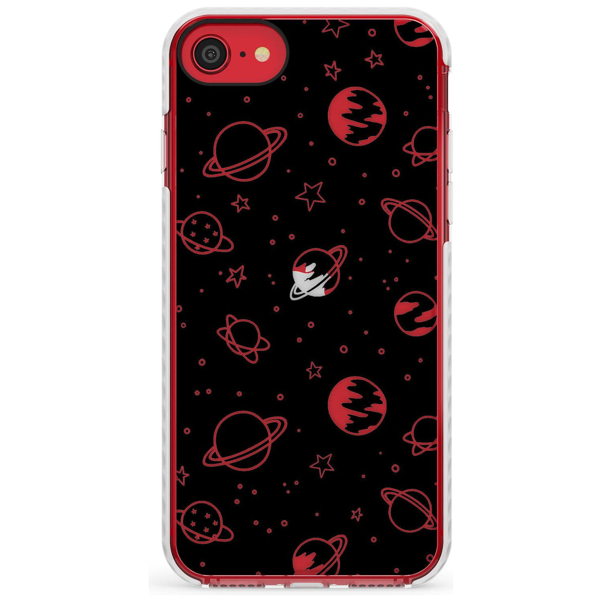 Outer Space Outlines: Clear on Black Slim TPU Phone Case for iPhone SE 8 7 Plus