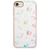 Outer Space Outlines: Pastels on White Slim TPU Phone Case for iPhone SE 8 7 Plus