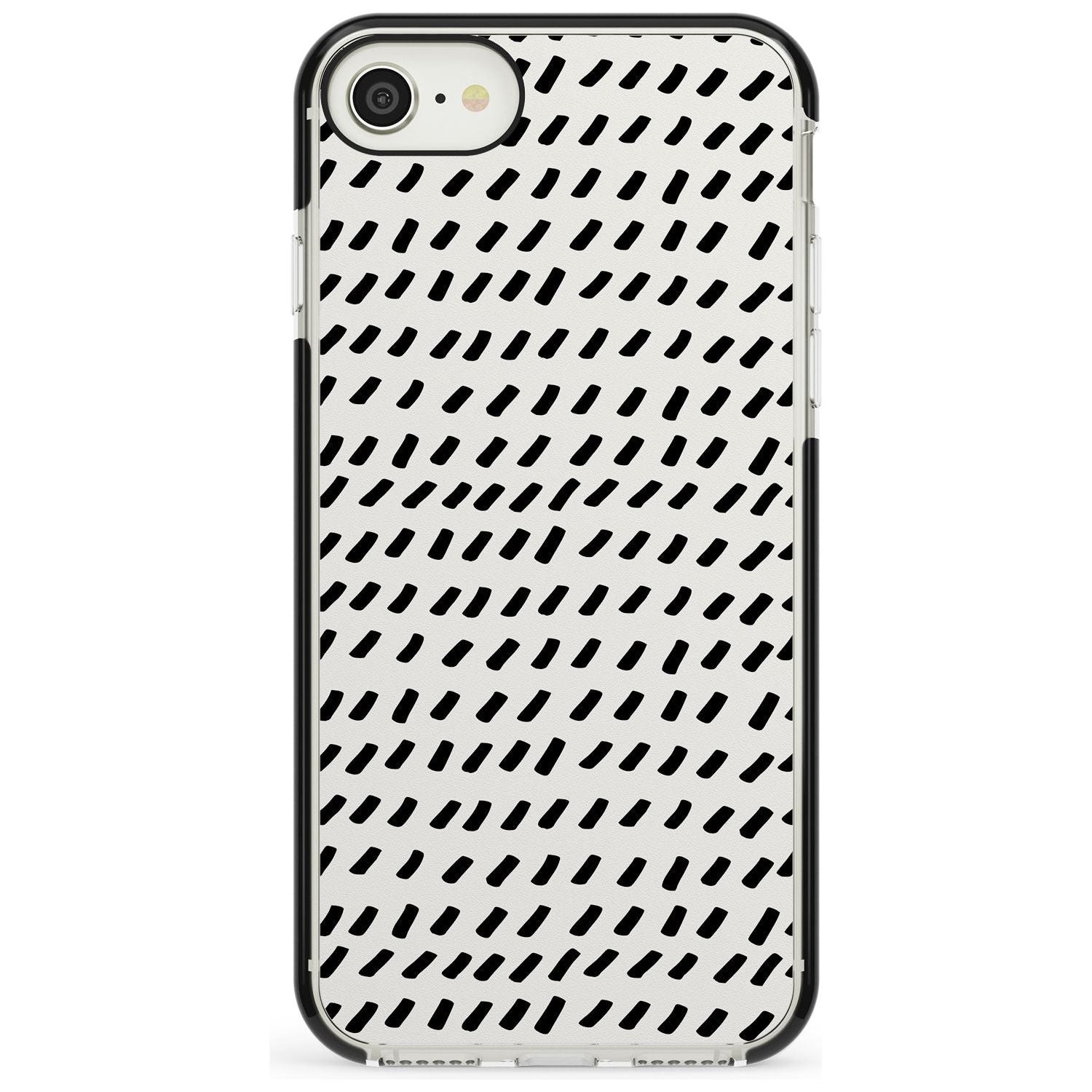Hand Drawn Lines Pattern Black Impact Phone Case for iPhone SE 8 7 Plus