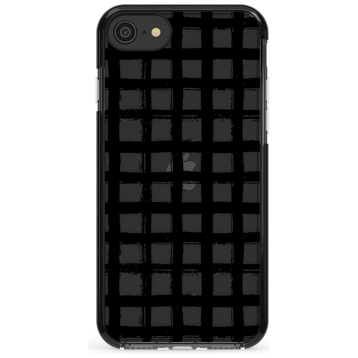 Messy Black Grid - Clear Pink Fade Impact Phone Case for iPhone SE 8 7 Plus