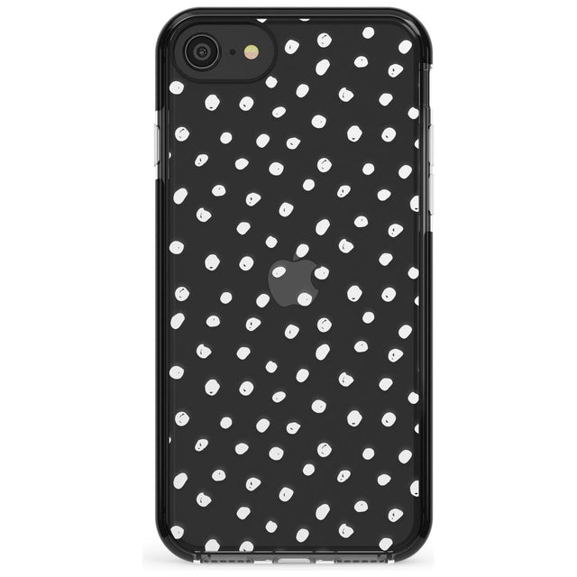 Messy White Dot Pattern Pink Fade Impact Phone Case for iPhone SE 8 7 Plus