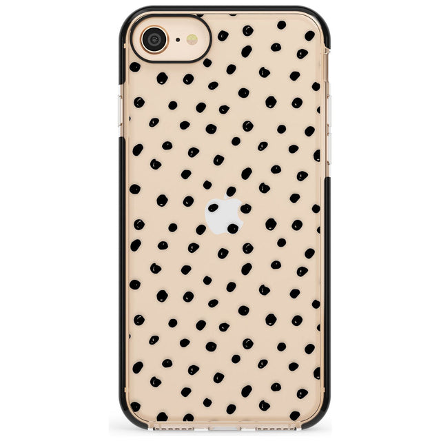 Messy Black Dot Pattern Pink Fade Impact Phone Case for iPhone SE 8 7 Plus