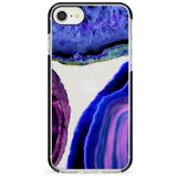 Purple & Blue Agate Gemstone Clear Design Black Impact Phone Case for iPhone SE 8 7 Plus