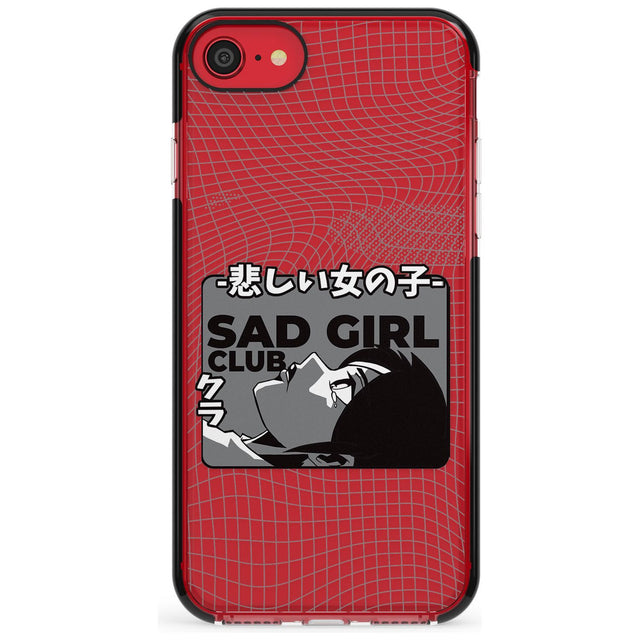 Sad Girl Club Black Impact Phone Case for iPhone SE 8 7 Plus