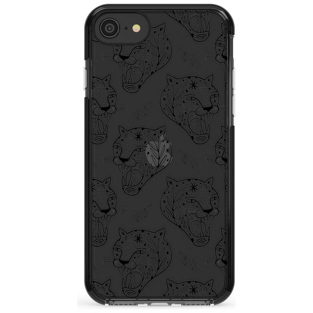 Black Tiger Roar Pattern Black Impact Phone Case for iPhone SE 8 7 Plus