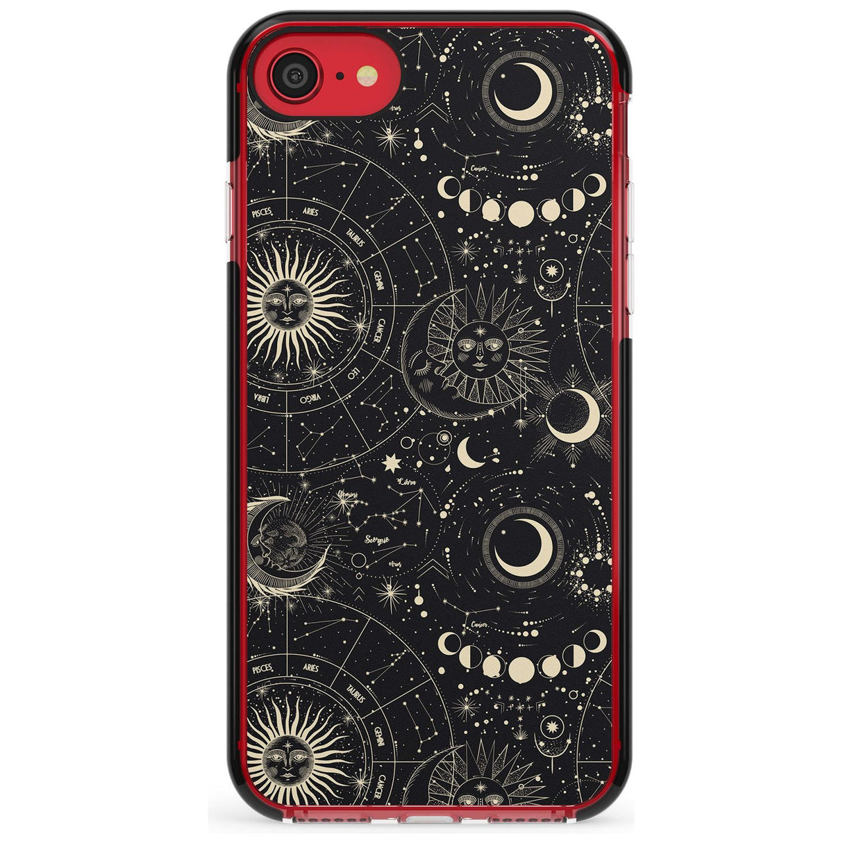 Suns, Moons & Star Signs Pink Fade Impact Phone Case for iPhone SE 8 7 Plus