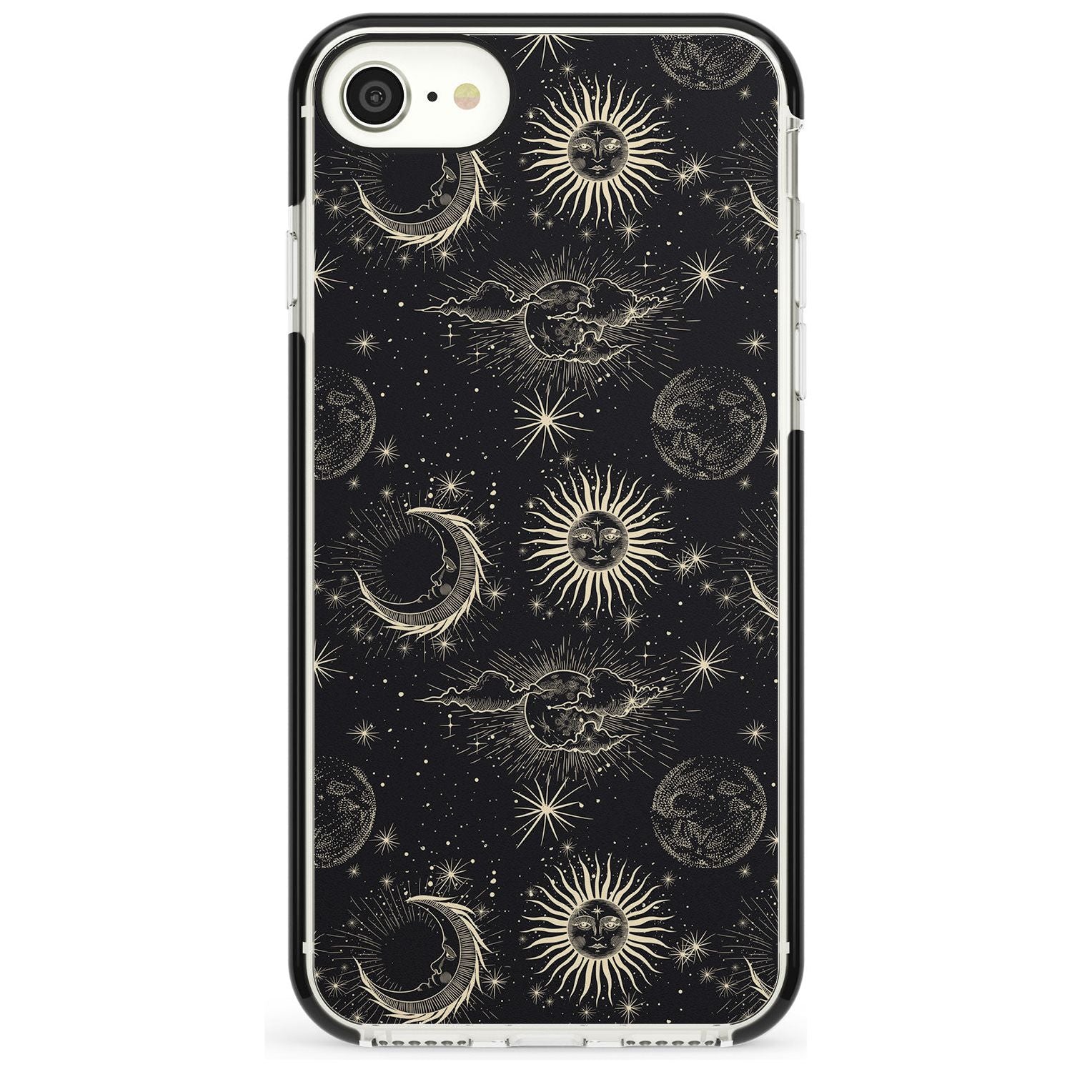 Large Suns, Moons & Clouds Pink Fade Impact Phone Case for iPhone SE 8 7 Plus