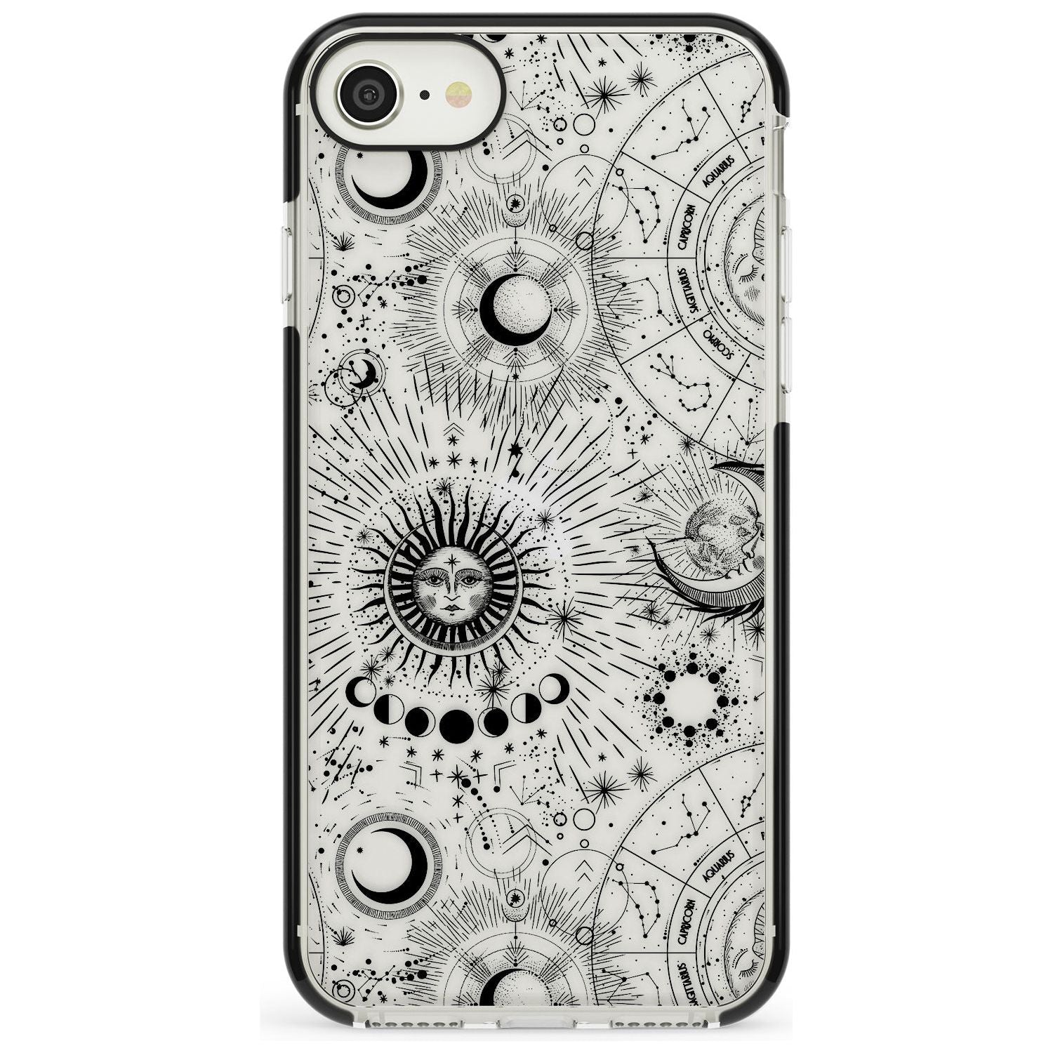 Transparent Suns & Zodiac Charts iPhone Case  Black Impact Phone Case - Case Warehouse