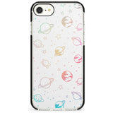 Outer Space Outlines: Pastels on White Pink Fade Impact Phone Case for iPhone SE 8 7 Plus