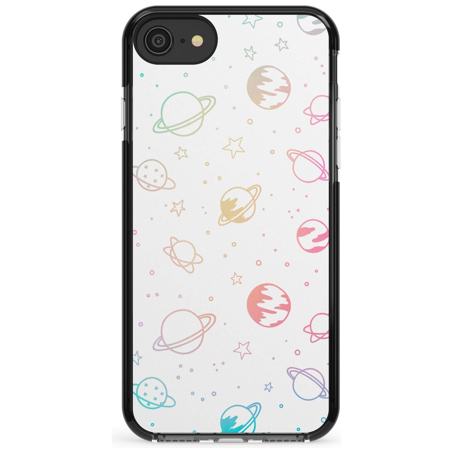 Outer Space Outlines: Pastels on White Pink Fade Impact Phone Case for iPhone SE 8 7 Plus