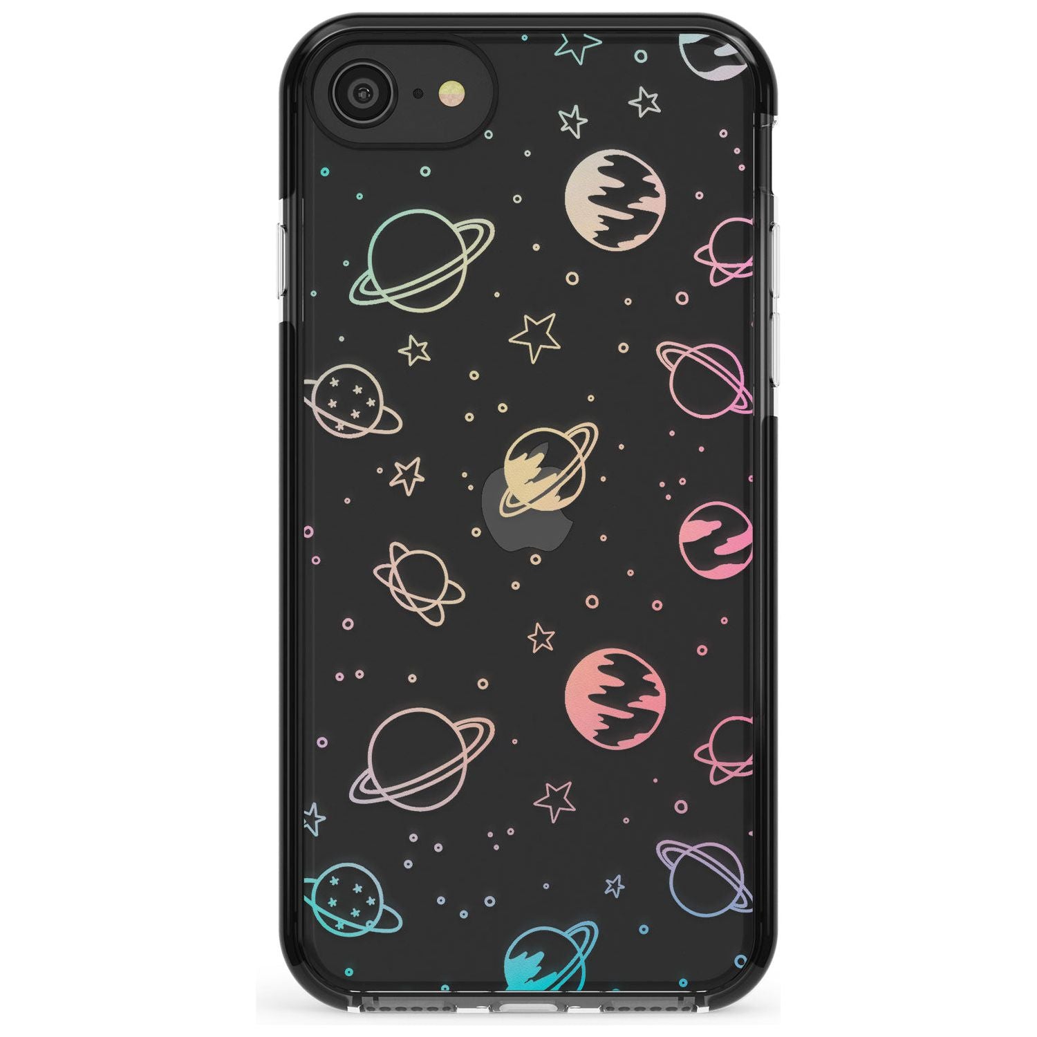 Outer Space Outlines: Pastels on Clear Pink Fade Impact Phone Case for iPhone SE 8 7 Plus