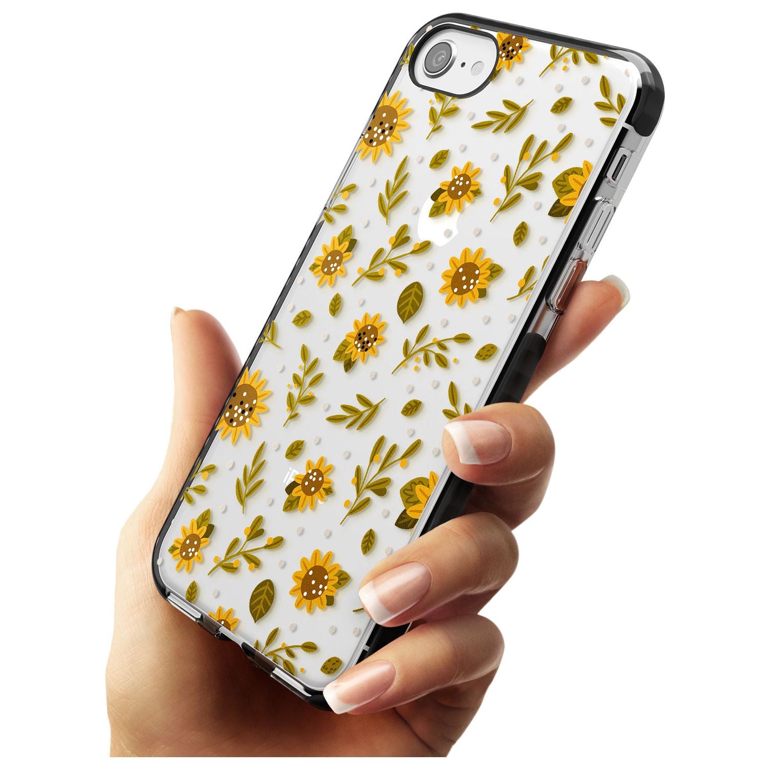 Sweet as Honey Patterns: Sunflowers (Clear) Black Impact Phone Case for iPhone SE 8 7 Plus