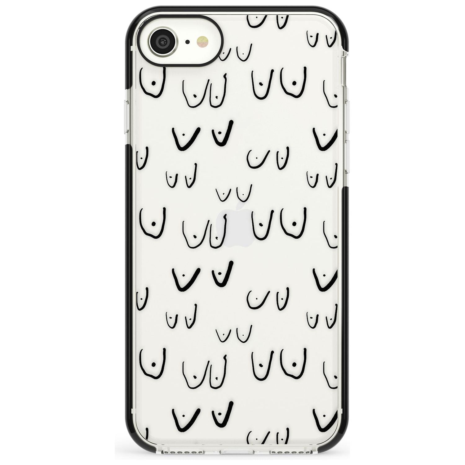 Boob Pattern (Black) Pink Fade Impact Phone Case for iPhone SE 8 7 Plus