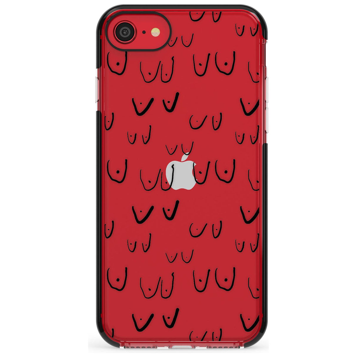 Boob Pattern (Black) Pink Fade Impact Phone Case for iPhone SE 8 7 Plus