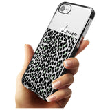 CustomSeafoam Green & Cursive Leopard Spots Black Impact Phone Case for iPhone SE 8 7 Plus