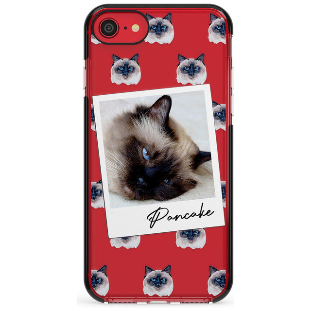 Personalised Burmese Cat Photo Black Impact Phone Case for iPhone SE 8 7 Plus