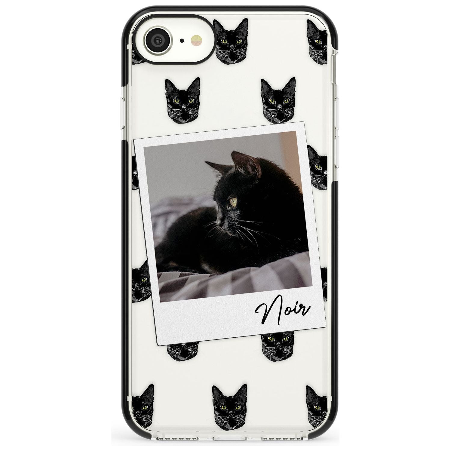 Personalised Bombay Cat Photo Black Impact Phone Case for iPhone SE 8 7 Plus