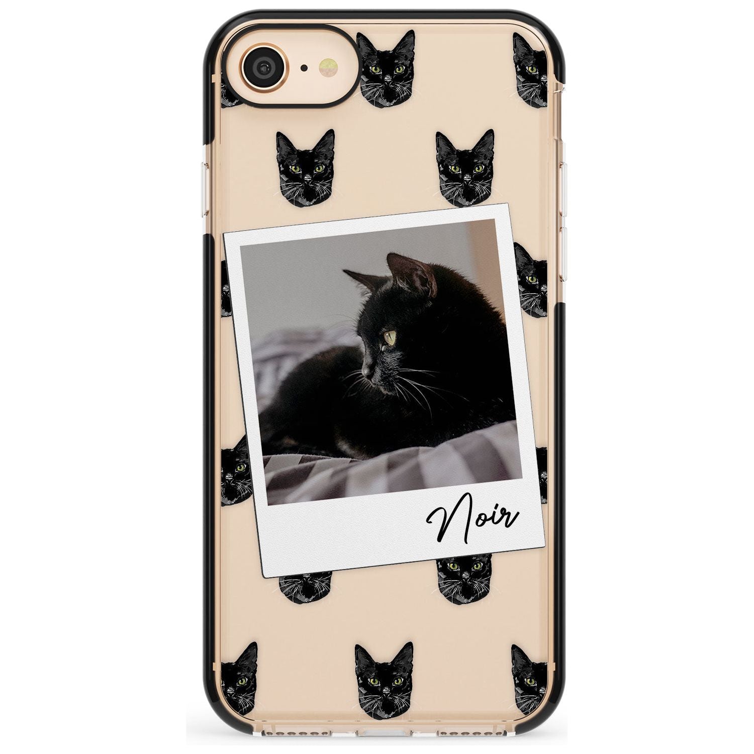 Personalised Bombay Cat Photo Black Impact Phone Case for iPhone SE 8 7 Plus