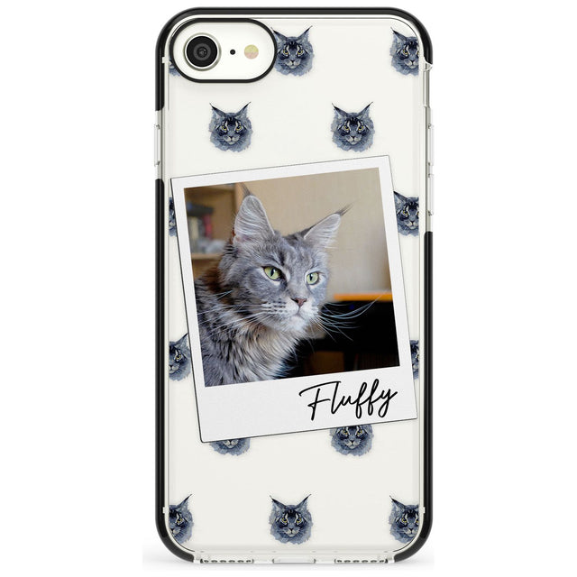 Personalised Maine Coon Photo Black Impact Phone Case for iPhone SE 8 7 Plus