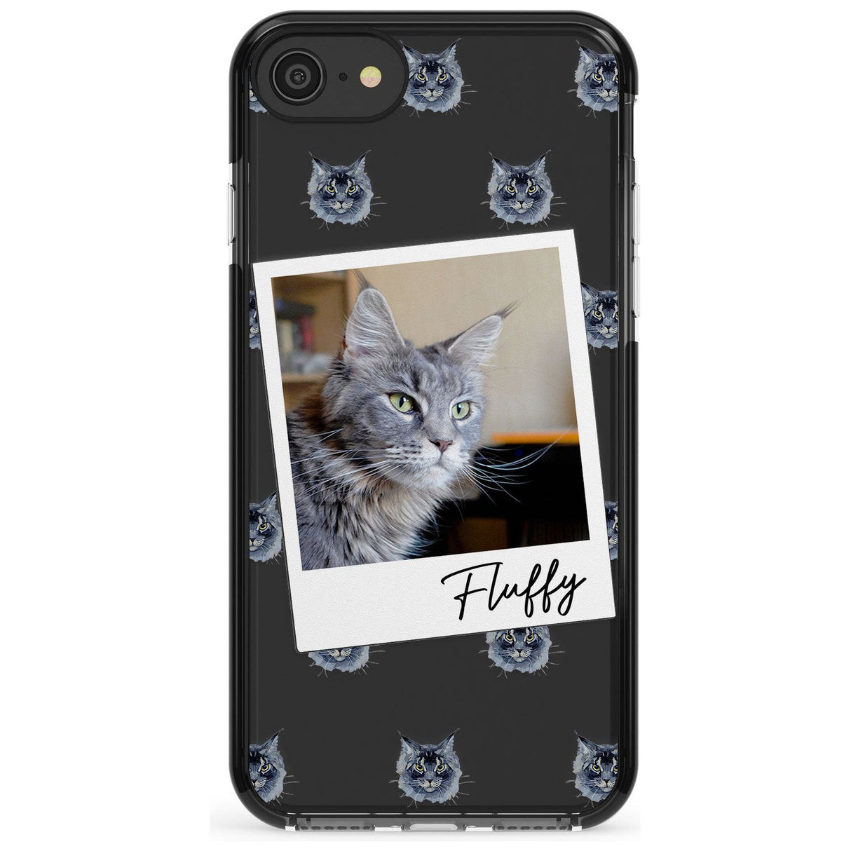 Personalised Maine Coon Photo Black Impact Phone Case for iPhone SE 8 7 Plus