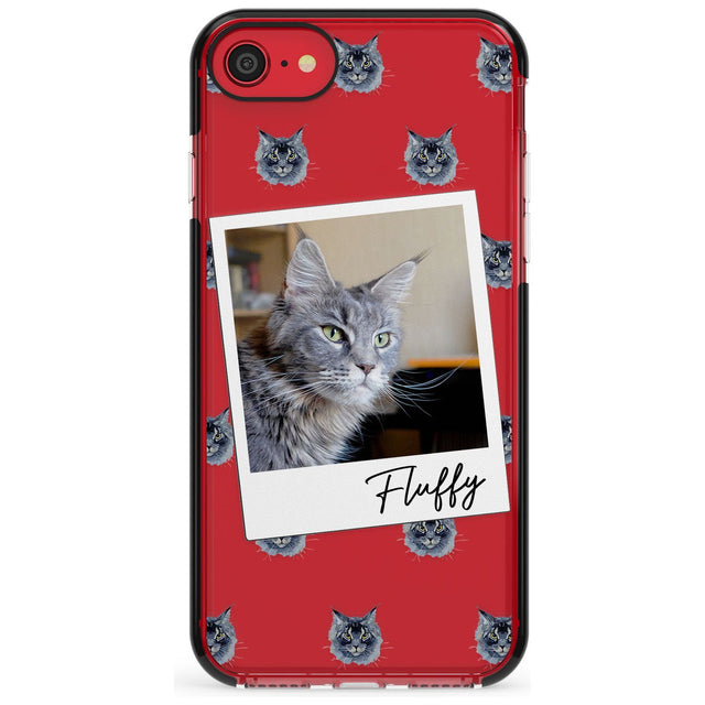 Personalised Maine Coon Photo Black Impact Phone Case for iPhone SE 8 7 Plus