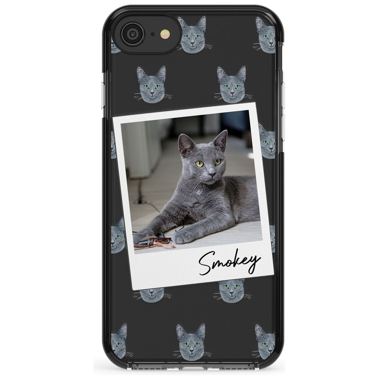 Personalised Korat Cat Photo Black Impact Phone Case for iPhone SE 8 7 Plus