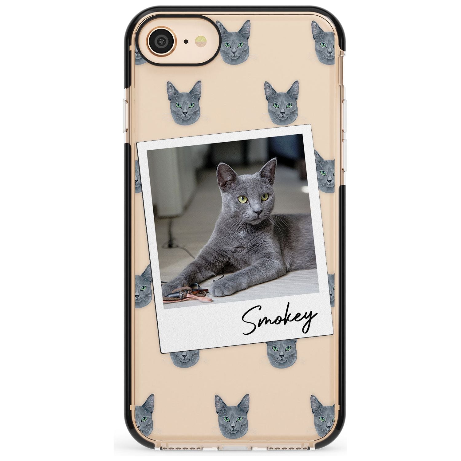 Personalised Korat Cat Photo Black Impact Phone Case for iPhone SE 8 7 Plus