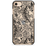 Personalised Chinese Tiger Pattern Black Impact Phone Case for iPhone SE 8 7 Plus