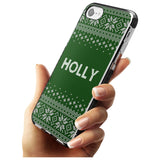 Personalised Green Christmas Knitted Jumper Black Impact Phone Case for iPhone SE 8 7 Plus