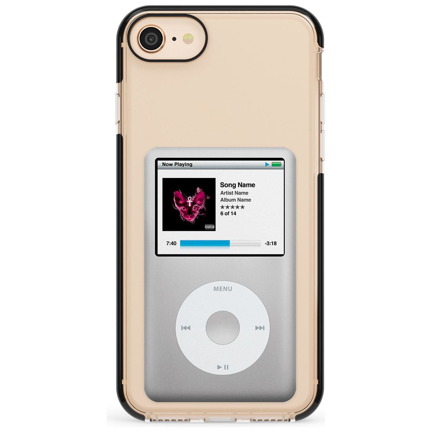 Personalised Classic iPod Black Impact Phone Case for iPhone SE 8 7 Plus