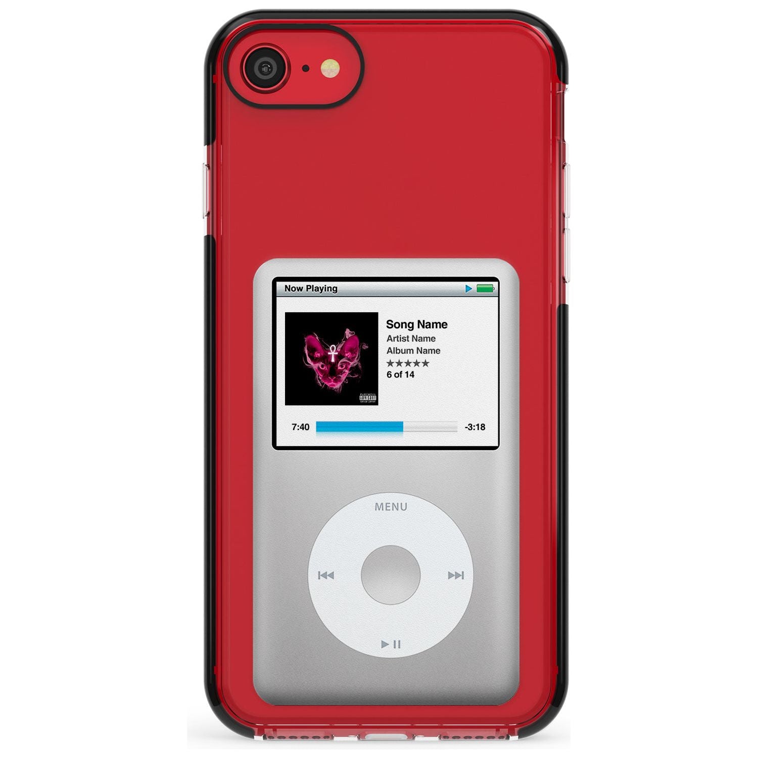 Personalised Classic iPod Black Impact Phone Case for iPhone SE 8 7 Plus