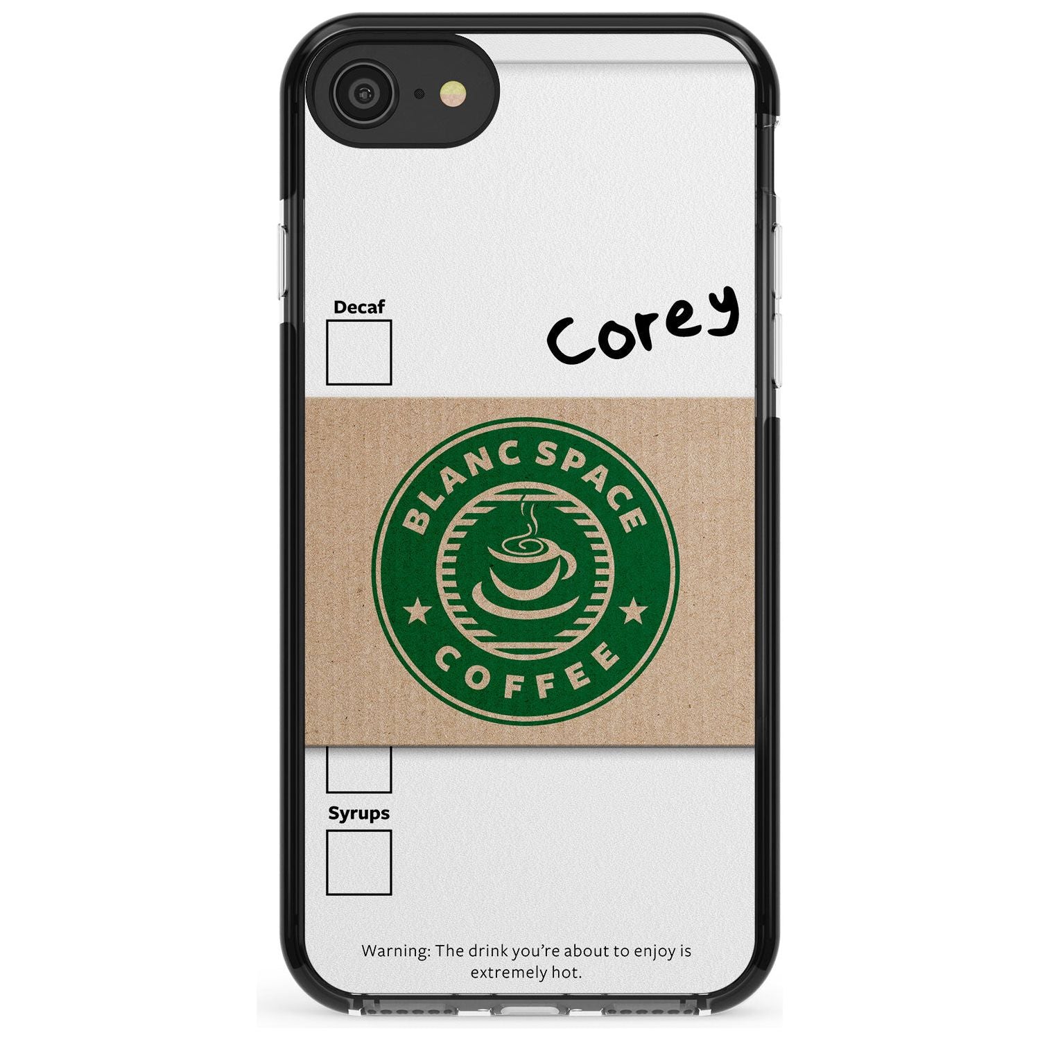 Personalised Coffee Cup Black Impact Phone Case for iPhone SE 8 7 Plus