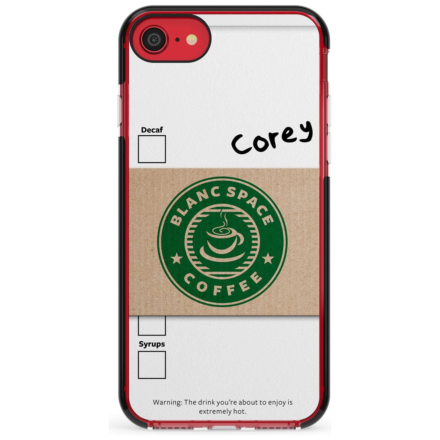 Personalised Coffee Cup Black Impact Phone Case for iPhone SE 8 7 Plus