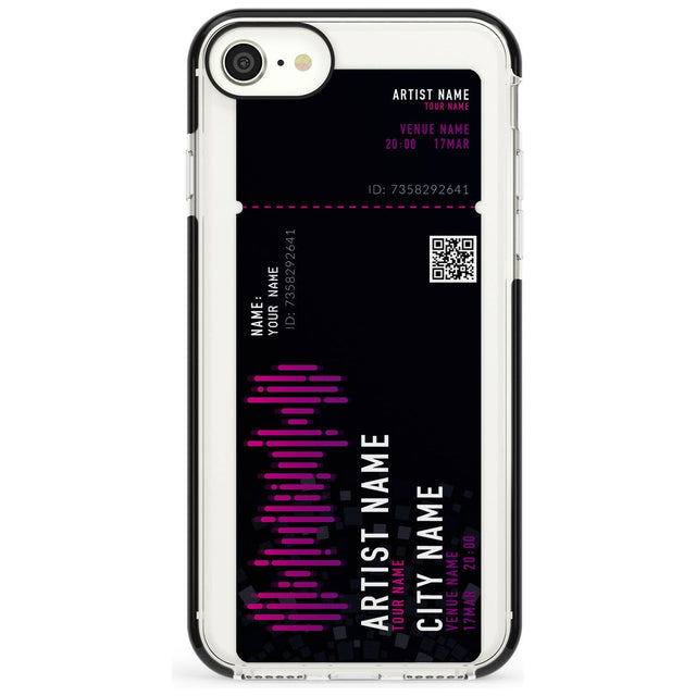 Personalised Concert Ticket Black Impact Phone Case for iPhone SE 8 7 Plus