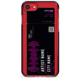 Personalised Concert Ticket Black Impact Phone Case for iPhone SE 8 7 Plus