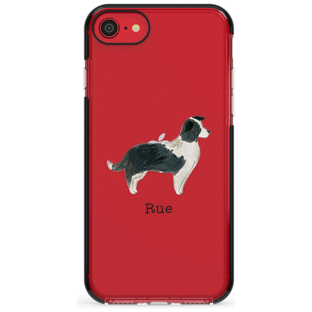 Border Collie Pink Fade Impact Phone Case for iPhone SE 8 7 Plus