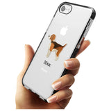 Hand Painted Beagle Black Impact Phone Case for iPhone SE 8 7 Plus