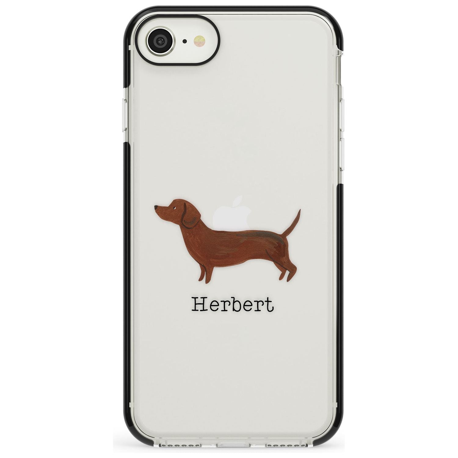 Hand Painted Sausage Dog Black Impact Phone Case for iPhone SE 8 7 Plus