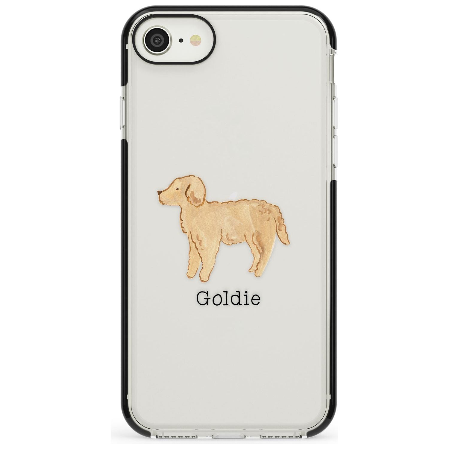 Hand Painted Goldendoodle Black Impact Phone Case for iPhone SE 8 7 Plus