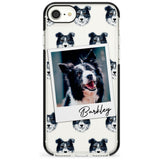 Border Collie - Custom Dog Photo Pink Fade Impact Phone Case for iPhone SE 8 7 Plus