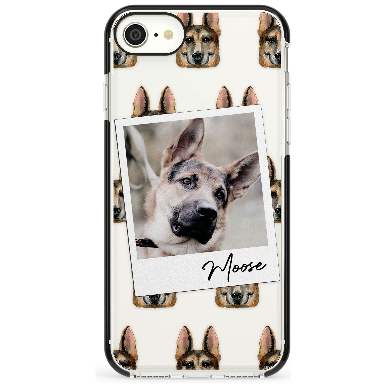 German Shepherd - Custom Dog Photo Pink Fade Impact Phone Case for iPhone SE 8 7 Plus