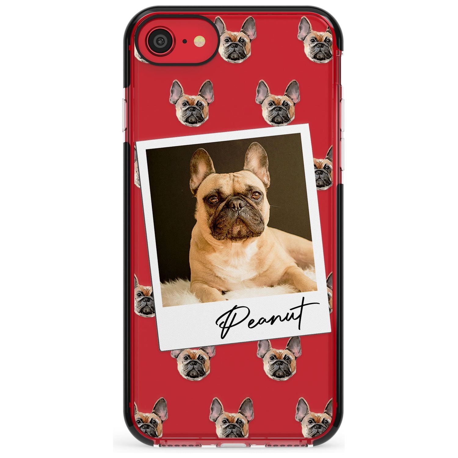 French Bulldog, Tan - Custom Dog Photo Pink Fade Impact Phone Case for iPhone SE 8 7 Plus